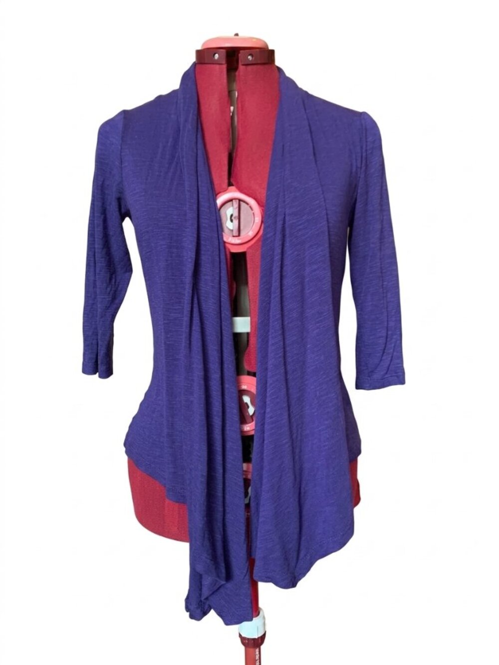 DYNAMITE - Purple Blue  Open-Front Draped Cardigan | Size Small